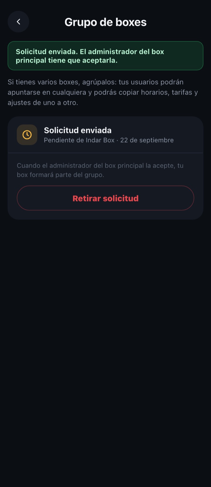 Eskaera bidalita, Indar Boxen zain.