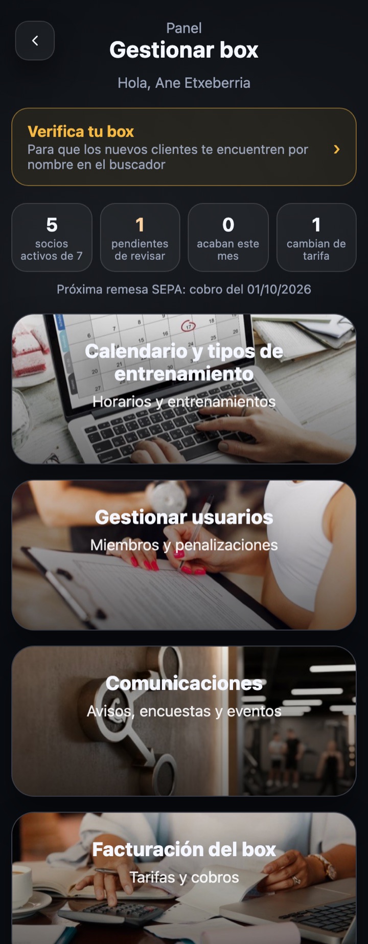 Gestisci Box