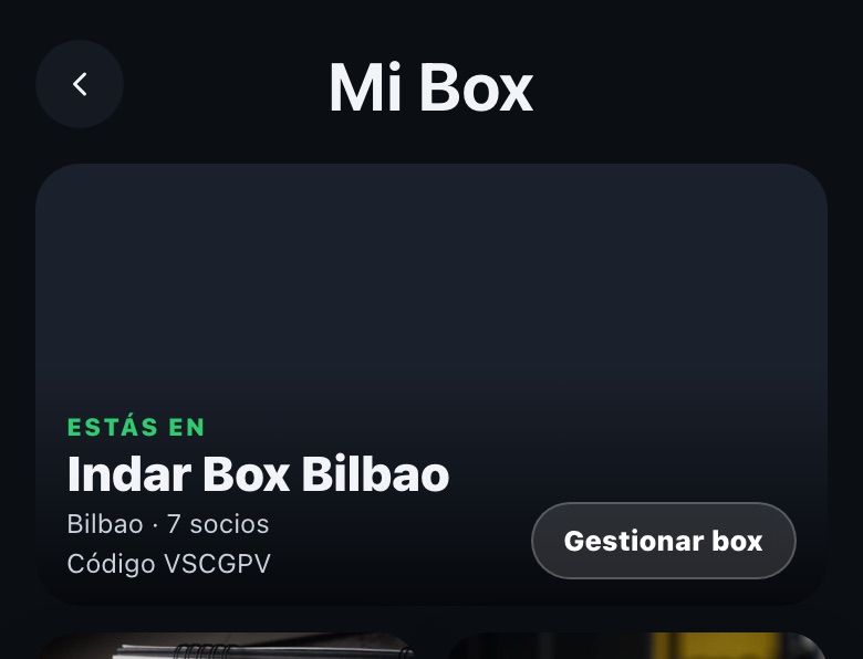 Scheda del box in Il mio box con il codice