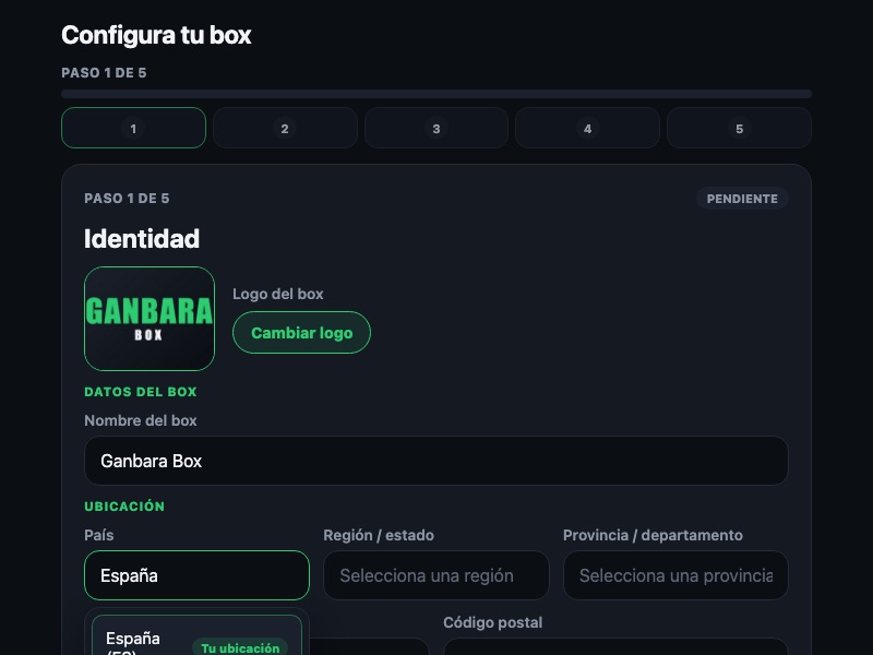 Liste des pays avec recherche et la mention « Ta position ».